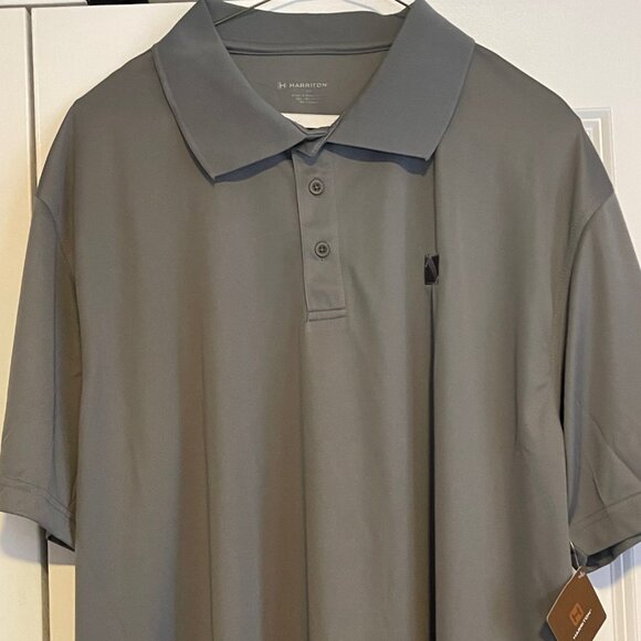 Brand New Men's Harriton Short Sleeve Golf/Polo Shirt Greenish Gray Size 2XL - Picture 1 of 9